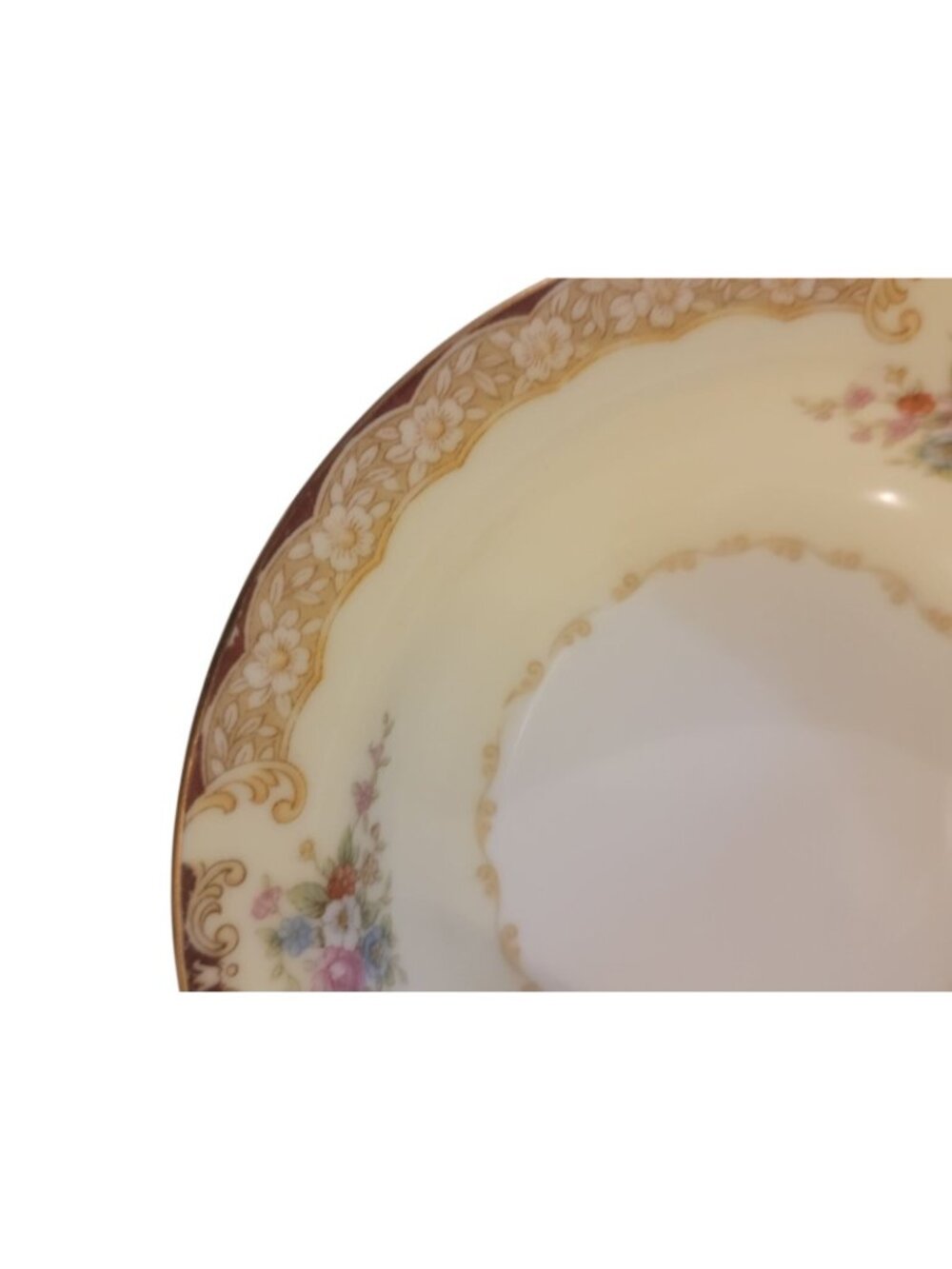 Noritake N30 Fruit Bowl Occupied Japan 1947 Vtg Rare Ivory White Floral 5.5" - Picture 11 of 12